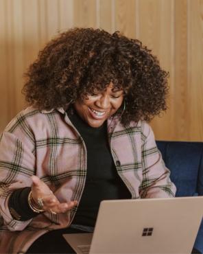 Woman Working Digitally Remotely